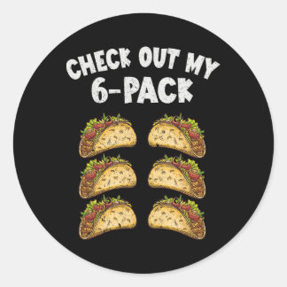 Six Pack Taco Cinco De Mayo Mexiko Männer Runder Aufkleber