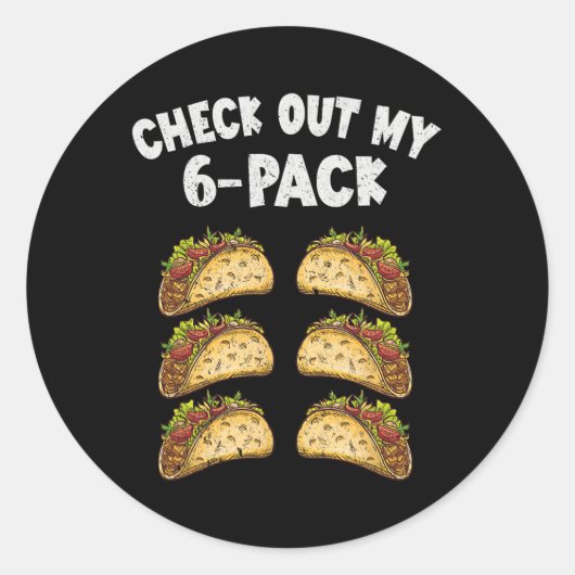 Six Pack Taco Cinco De Mayo Mexiko Männer Runder Aufkleber (Vorderseite)