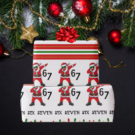 Six Seven 67 6 7 6-7 Meme Santa Dubbing Weihnachte Geschenkpapier
