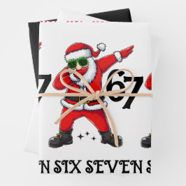Six Seven 67 6 7 6-7 Meme Santa Dubbing Weihnachte Geschenkpapier Set