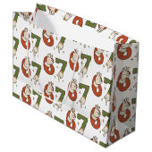 Six Seven 67 6 7 Christmas Santa Elf Meme Große Geschenktüte (Vorderseite Schrägansicht)