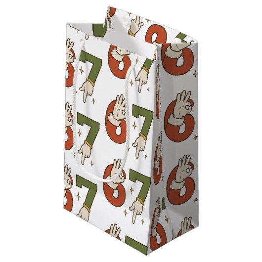 Six Seven 67 6 7 Christmas Santa Elf Meme Kleine Geschenktüte (Vorderseite Schrägansicht)