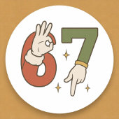 Six Seven 67 6 7 Christmas Santa Elf Meme Runder Aufkleber