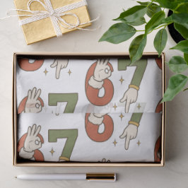 Six Seven 67 6 7 Christmas Santa Elf Meme Seidenpapier