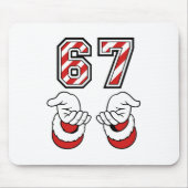 Six Seven 67 6 7 Cute Christmas Meme Holiday Mousepad (Vorne)