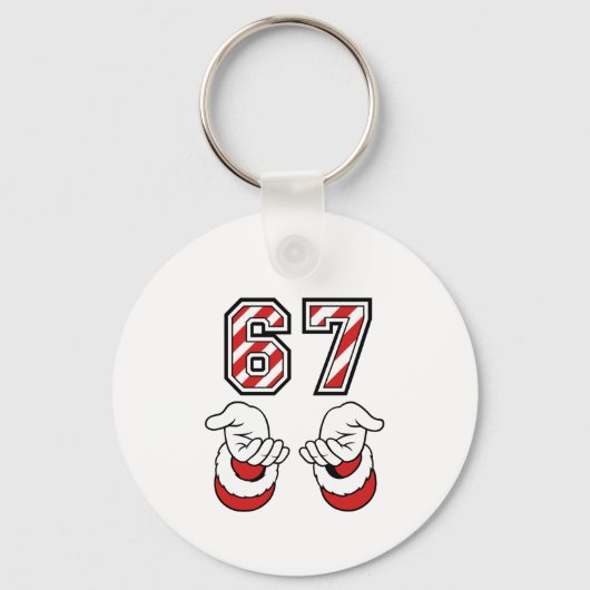 Six Seven 67 6 7 Funny Christmas Meme Holiday Schlüsselanhänger (Vorderseite)