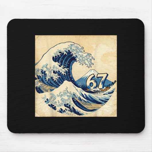 Six Seven 67 6-7 Japanese The Great Wave Off Kanag Mousepad (Vorne)