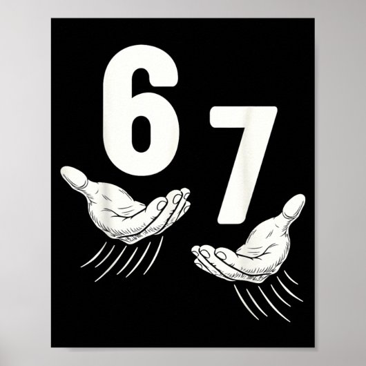 Six Seven 67 6 7 Kids 67 Boys Youth 6-7 Meme Hands Poster (Vorne)