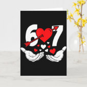 Six Seven 67 6 7 Kids 67 Meme Hands Funny Valentin Karte (Gelbe Blume)