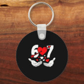 Six Seven 67 6 7 Kids 67 Meme Hands Funny Valentin Schlüsselanhänger (Vorderseite)