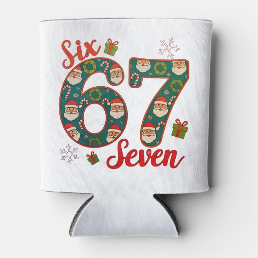 Six Seven 67 6 7 Meme Christmas Xmas Santa Hat Dosenkühler (Vorderseite)