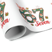 Six Seven 67 6 7 Meme Christmas Xmas Santa Hat Geschenkpapier (Rolleneckpunkt)