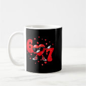 Six Seven 67 6 7 Meme Dabbing Heart Valentines Bro Kaffeetasse (Links)