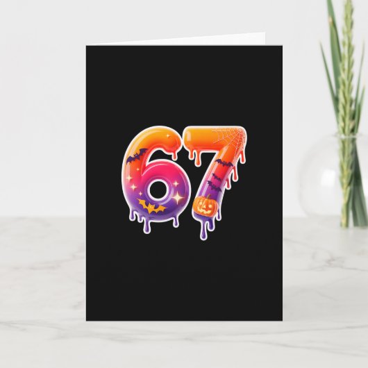 Six Seven 67 6 7 Meme Design Lustiges Eis-Drip Karte (Vorderseite)