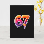 Six Seven 67 6 7 Meme Design Lustiges Eis-Drip Karte (Gelbe Blume)