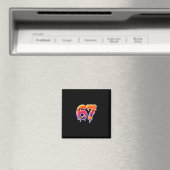Six Seven 67 6 7 Meme Design Lustiges Eis-Drip  Magnet (In Situ (Geschirrspüler))