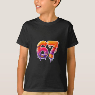 Six Seven 67 6 7 Meme Design Lustiges Eis-Drip T-Shirt