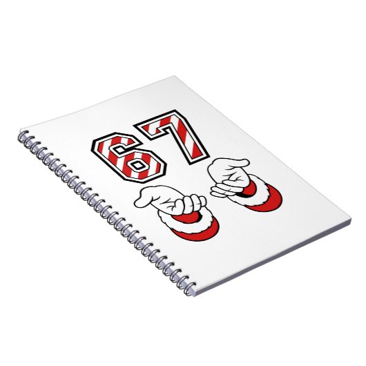 Six Seven 67 6 7 Santa Christmas Meme Holiday Notizblock (Rechte Seite)