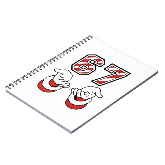 Six Seven 67 6 7 Santa Christmas Meme Holiday Notizblock (Linke Seite)