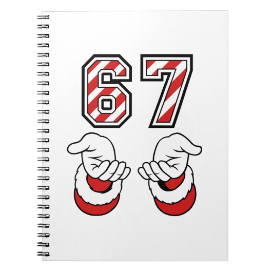 Six Seven 67 6 7 Santa Christmas Meme Holiday Notizblock (Vorderseite)