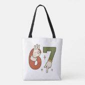 Six Seven 67 6 7 Santa Elf Christmas Meme Tasche (Rückseite)