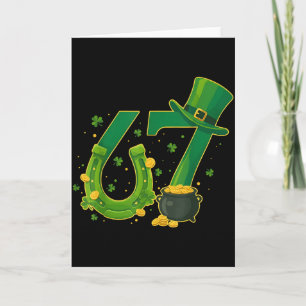 Six Seven 67 6 7 St Patricks Day Lustig Saint Padd Karte