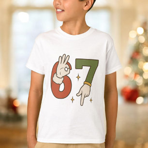 Six Seven 67 6 7 Weihnachten Santa Elf Meme T-Shirt