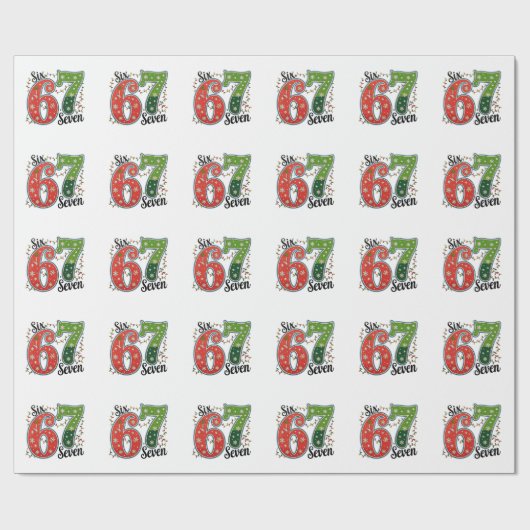 Six Seven 67 6 7 Weihnachtsmeme Lustige Weihnachts Geschenkpapier (Flach)