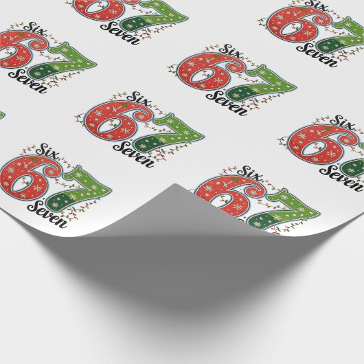 Six Seven 67 6 7 Weihnachtsmeme Lustige Weihnachts Geschenkpapier (Ecke)
