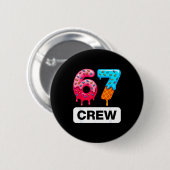 Six Seven 67 Birthday Crew Ice Cream Cake Gen Alph Button (Vorne & Hinten)