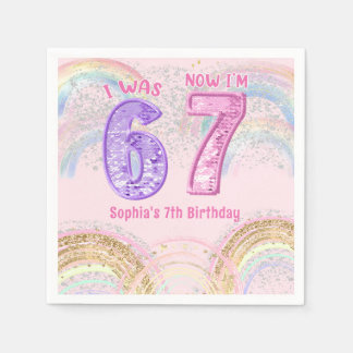 Six Seven 67 Birthday Napkins Serviette