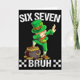Six Seven 67 Bruh Dabbing Leprechaun St Patricks D Karte