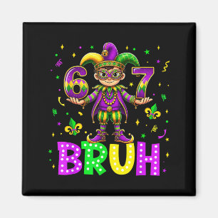 Six Seven 67 Bruh Frohes Mardi Gras Kobold Fleu Magnet