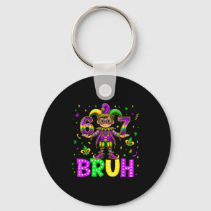 Six Seven 67 Bruh Frohes Mardi Gras Leprechaun Fle Schlüsselanhänger