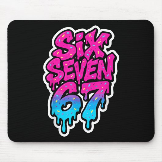 Six Seven 67 Bysebyll Eiscreme-Tropf-Mason-Meme Ki Mousepad (Vorne)