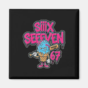 Six Seven 67 Bysebyll Spieler Eiscreme-Tropf-Meme  Magnet