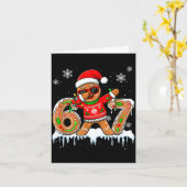 Six Seven 67 Christmas Funny Santa Gingerbread Dab Karte (Gelbe Blume)