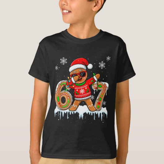Six Seven 67 Christmas Funny Santa Gingerbread Dab T-Shirt (Vorderseite)