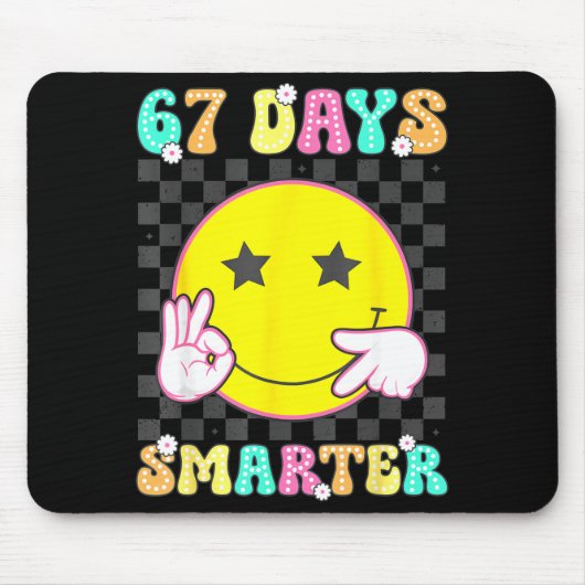 Six Seven 67 Days Smarter 100 Days Of School Funny Mousepad (Vorne)