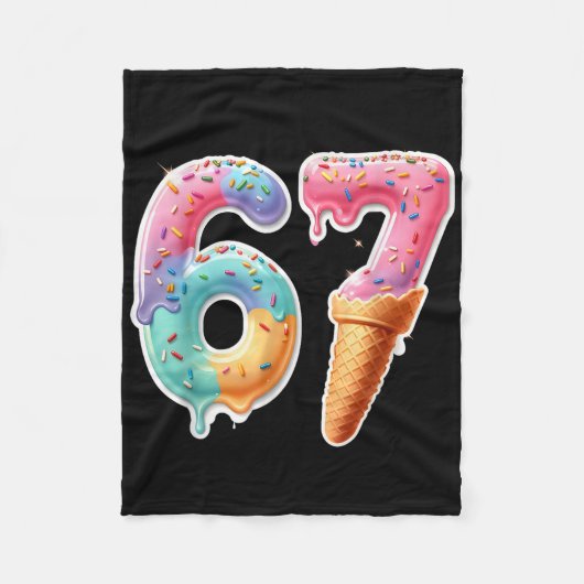 Six Seven 67 Eis Drip Sport Cool Meme Lustig Fleecedecke (Vorderseite)