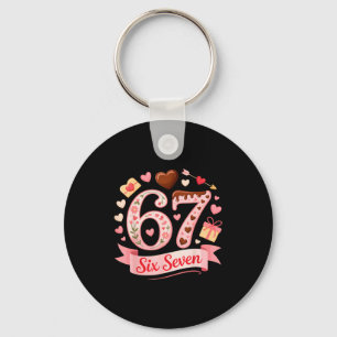 Six Seven 67 Florale Herz Valentinstag Cute Outf Schlüsselanhänger