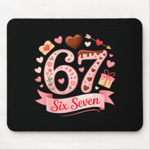 Six Seven 67 Florales Herz Valentinstag Cute Outf Mousepad
