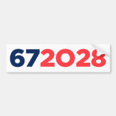 Six Seven 67 for President 2028 Funny Autoaufkleber (Vorne)