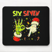 Six Seven 67 Funny Hand-sign Christmas Meme  Mousepad (Vorne)