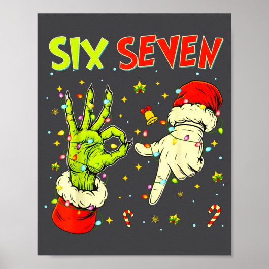 Six Seven 67 Funny Hand-sign Christmas Meme  Poster (Vorne)