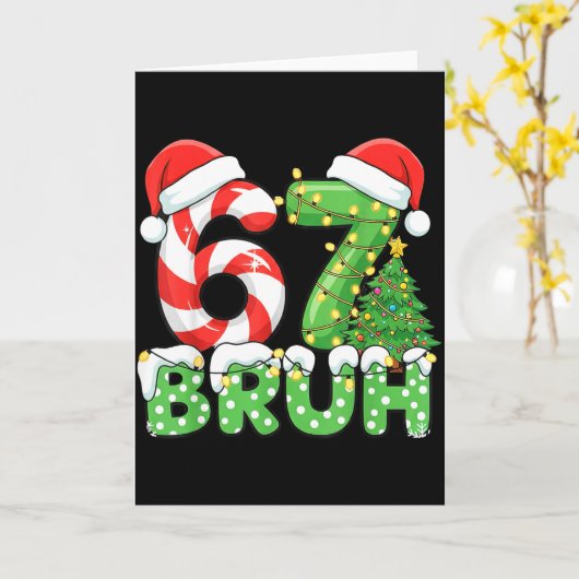 Six Seven 67 Funny Santa Bruh Christmas Meme  Karte (Gelbe Blume)