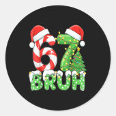 Six Seven 67 Funny Santa Bruh Christmas Meme  Runder Aufkleber (Vorderseite)