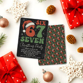 Six Seven 67 Funny Santa Hat Christmas Xmas Meme Einladung