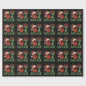 Six Seven 67 Funny Santa Hat Christmas Xmas Meme Geschenkpapier (Flach)