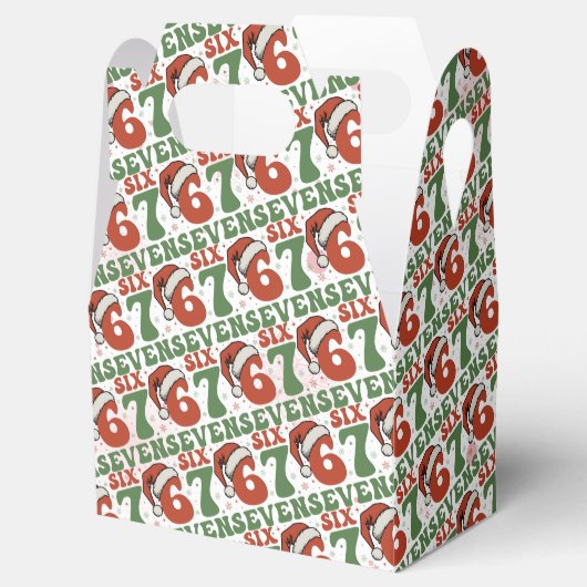 Six Seven 67 Funny Santa Hat Christmas Xmas Meme Geschenkschachtel (Geöffnet)